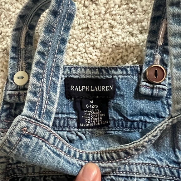 vintage ralph lauren denim overalls - Picture 3 of 5
